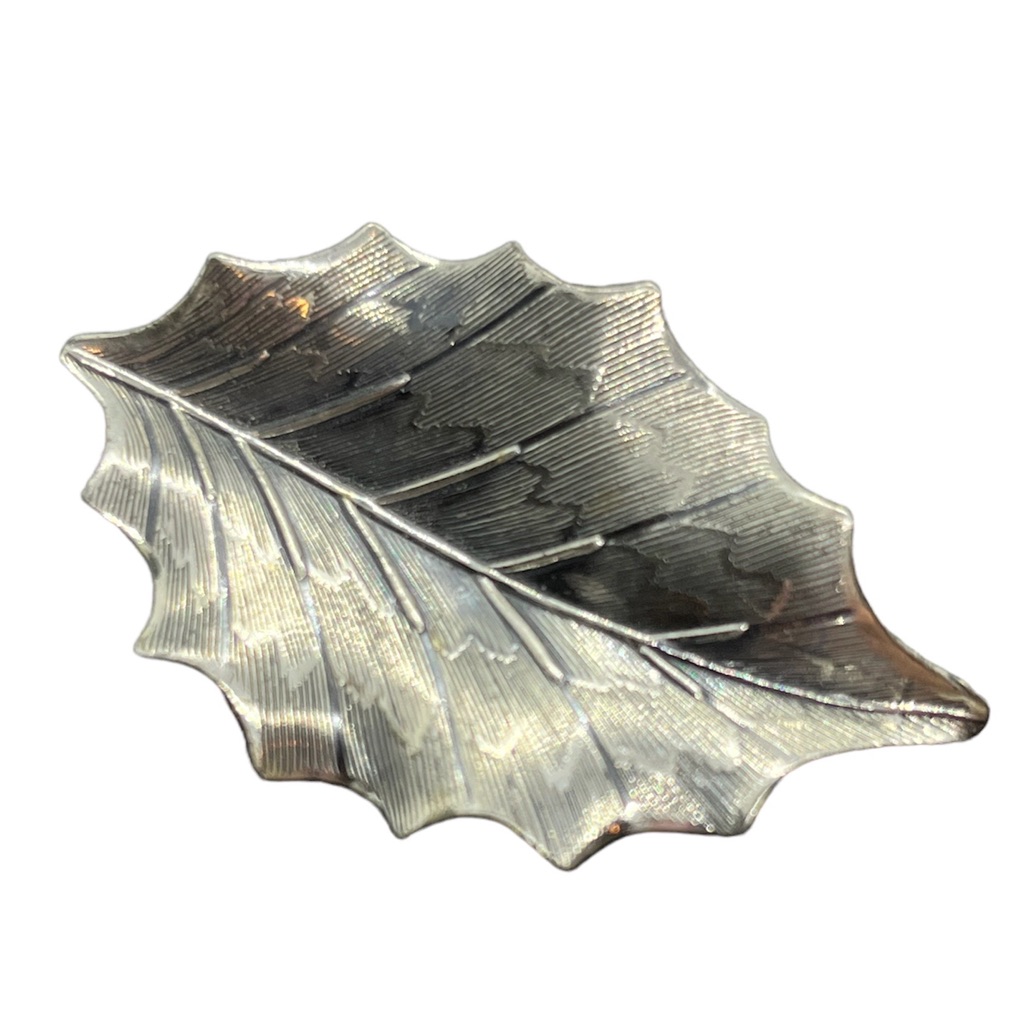 Beau Sterling Silver Leaf Brooch Pin Vintage